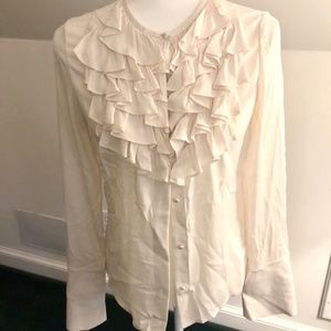 Alice + Olivia Ruffle Button Down Blouse